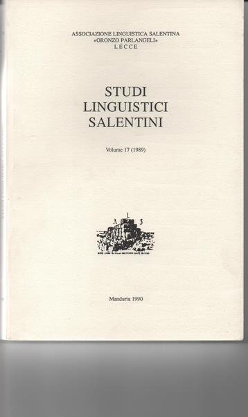 Studi linguistici salentini. Volume 17 (1989).