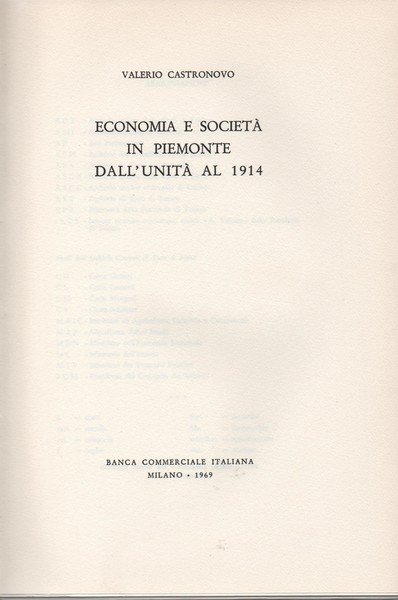 Economia e società in Piemonte dall'Unità al 1914.