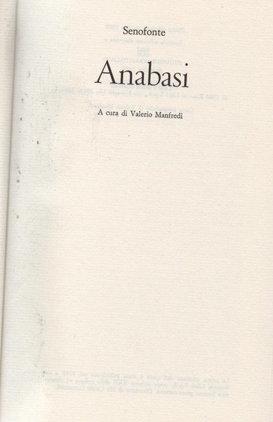 Anabasi. A cura di Valerio Manfredi.
