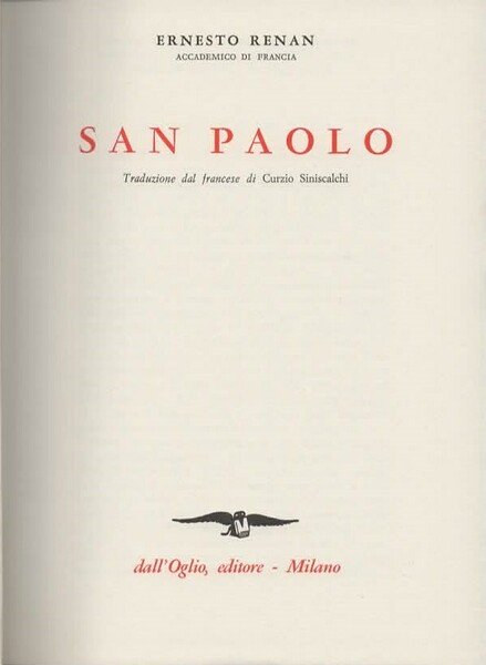 San Paolo. Traduzione dal francese di Curzio Siniscalchi.