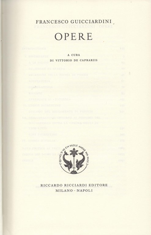 Opere. A cura di Vittorio de Caprariis.