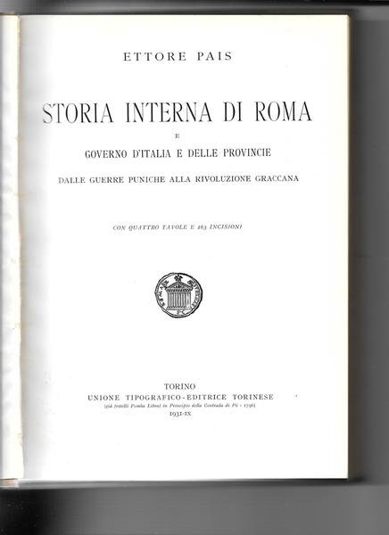 Storia interna di Roma e governo d'italia e delle provincie …