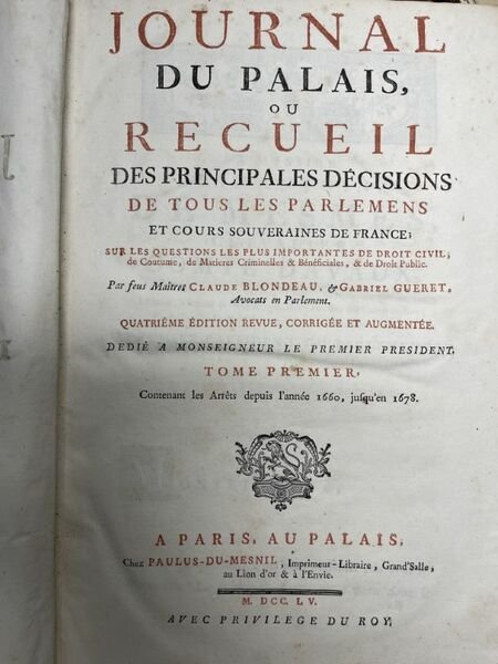 Journal du Palais ou recueil des principales décisions de tous …
