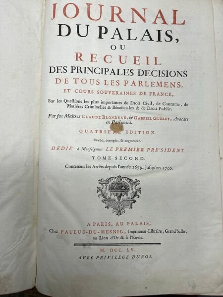 Journal du Palais ou recueil des principales décisions de tous …