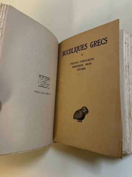 Théocrite. Pseudo Théocrite. Moschos. Bion. Divers
