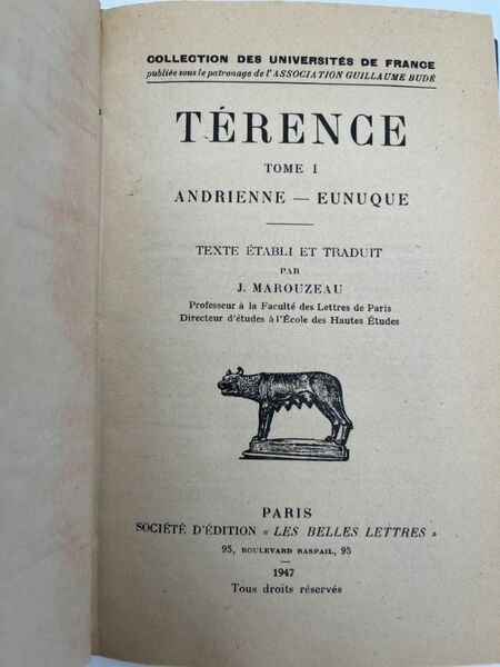 Comédies. Andrienne Eunuque