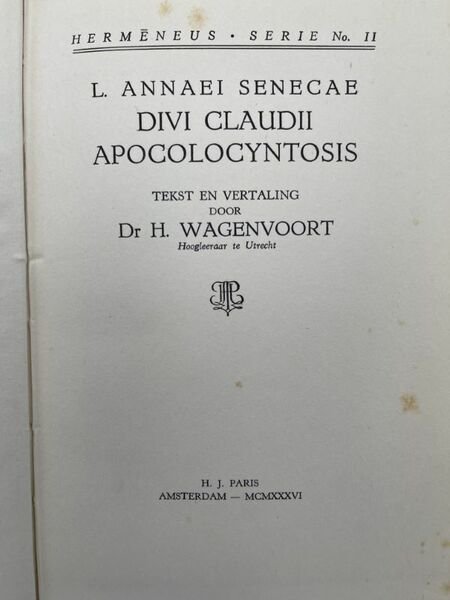L. Annaei senecae Divi Claudii apocolocyntosis