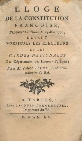 Eloge de la Constitution Française, prononcé à Tarbes le 24 …