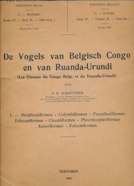 De Vogels van Belgisch Congo en van Ruandi - Urundi. …
