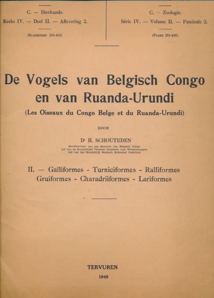 De Vogels van Belgisch Congo en van Ruandi - Urundi. …