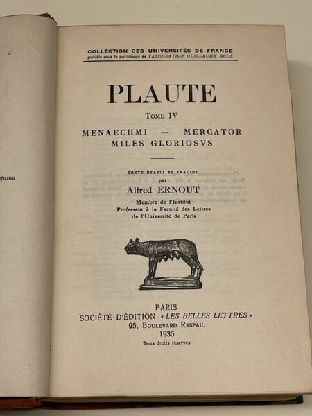 Tome IV. Menaechmi. Mercator. Miles gloriosus
