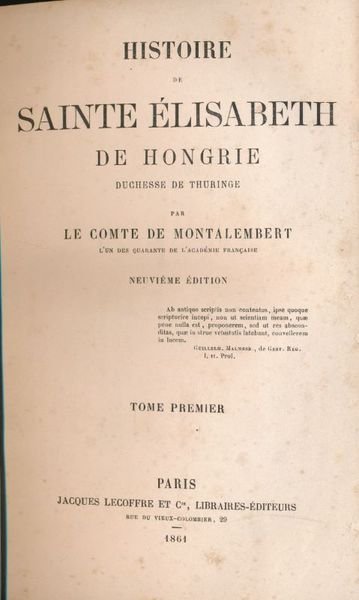 Histoire de Sainte Elisabeth de Hongrie, Duchesse de Thuringe