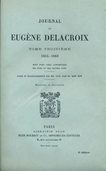Journal de Eugène Delacroix