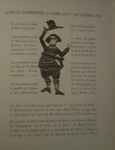 Le barbier de Seville. Décors & personnages par André Derain