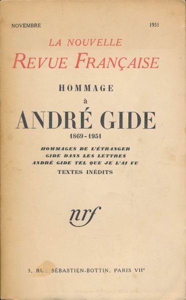 Hommage à André Gide. 1869 - 1951