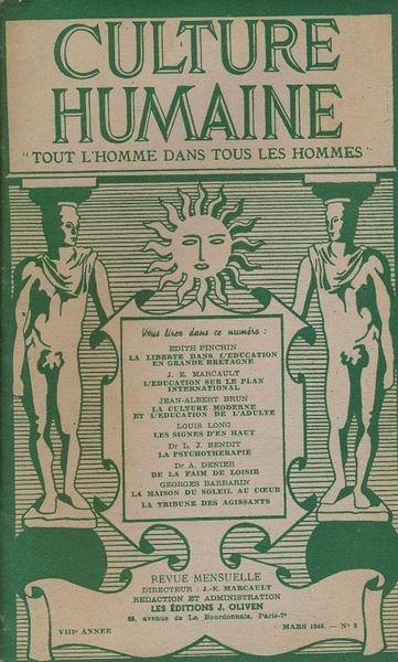 Culture humaine. "Tout l'Homme dans tous les Hommes". N° 3