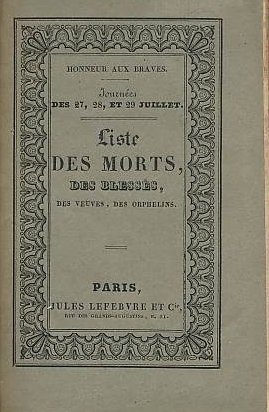 Journées des 27, 28 et 29 juillet. Liste des morts, … | Immagine Gallery 1