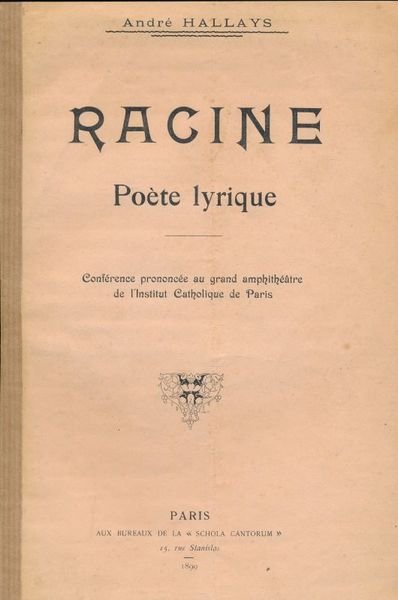 Racine, poète lyrique