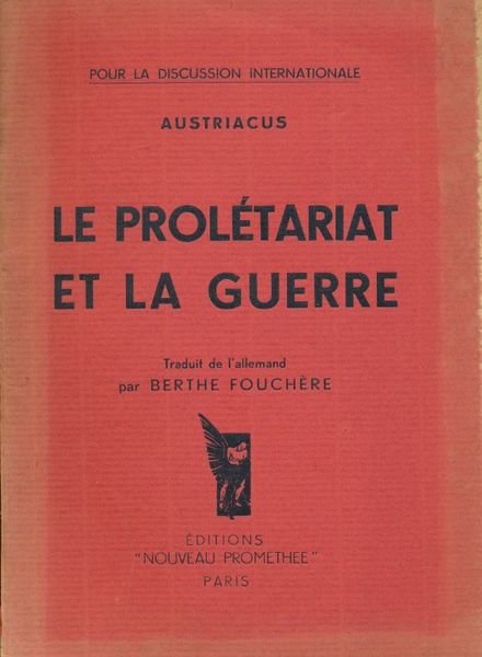 Le Prolétariat et la guerre