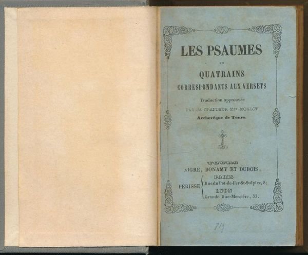 Les Psaumes mis en quatrains (de 32 syllabes) correspondants aux …