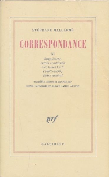 Correspondance. XI Supplément, errata et addenda aux tomes I à …