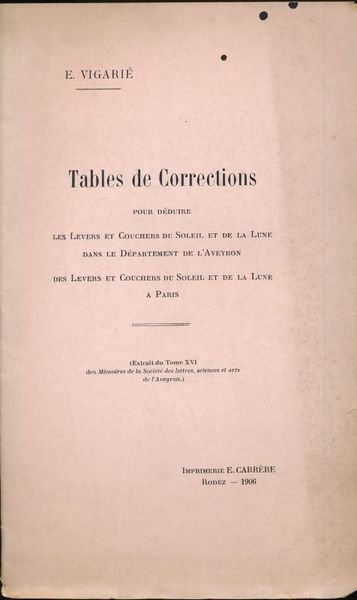 Tables de Corrections pour déduire les Levers et Couchers du …
