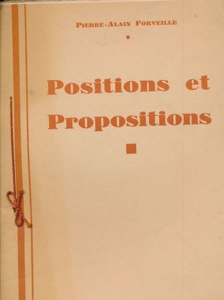 Positions et Propositions