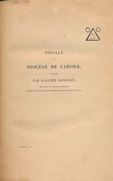 Pouillé du Diocèse de Cahors