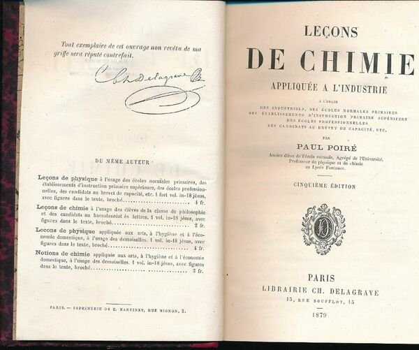 Leçons de chimie appliquée à l'industrie