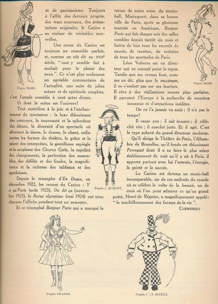 Bonjour Paris. Revue du Casino de Paris. Saison 1924 - …