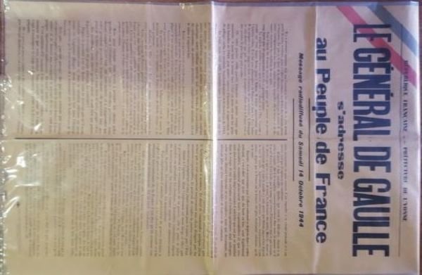 Affiche République Française - Préfecture de l'Yonne "Le Général de …