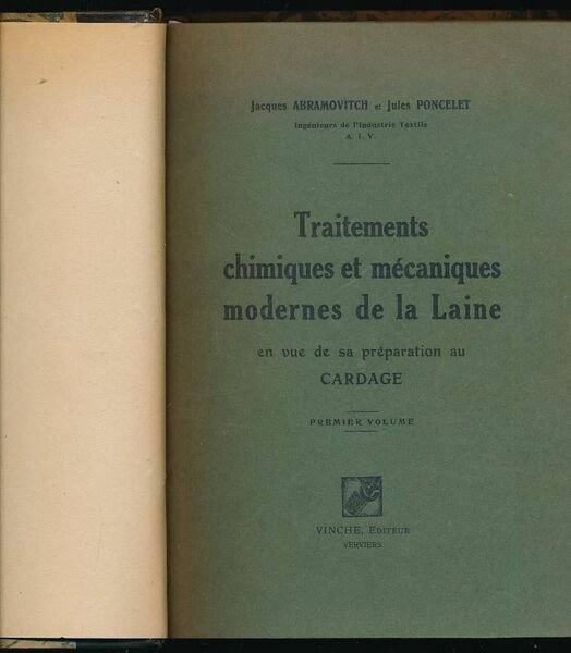 Traitements chimiques et mécaniques modernes de la Laine en vue …