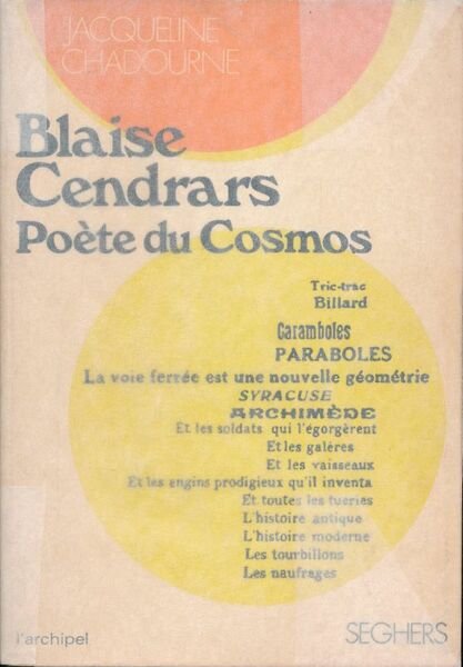 Blaise Cendrars poètes du cosmos