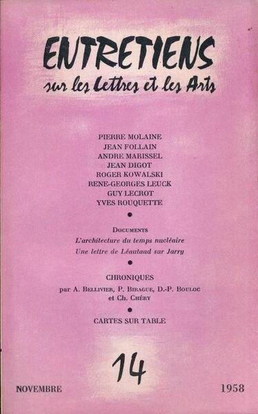 Entretiens sur les lettres et les arts. 14