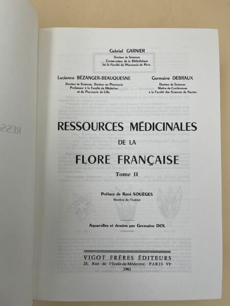 Ressources médicinales de la flore française