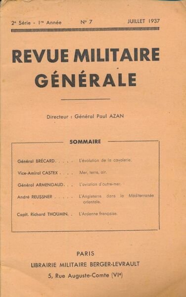 Revue militaire générale. 2e série. 1re année. N°7. Juillet 1937