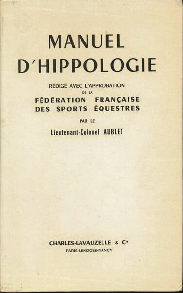 Manuel d'hippologie
