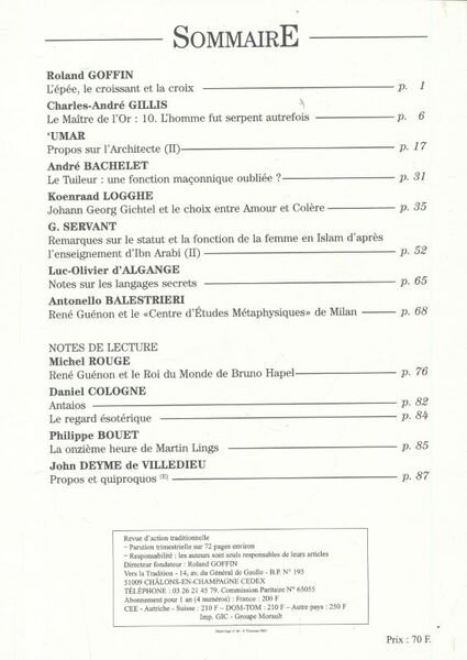 Vers la tradition. 86