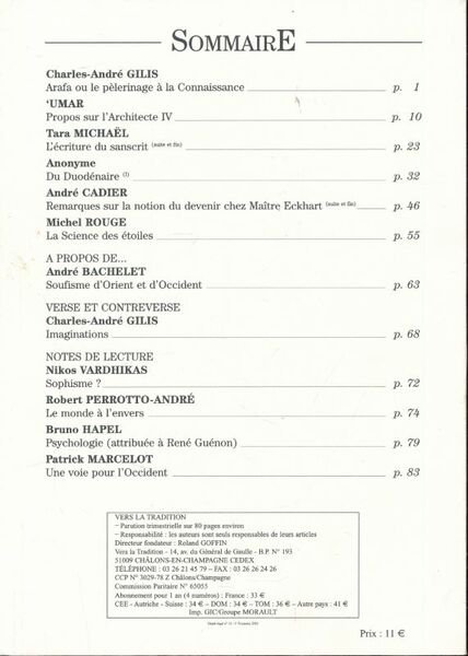 Vers la tradition. 88