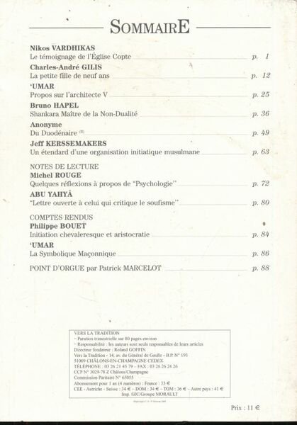 Vers la tradition. 89