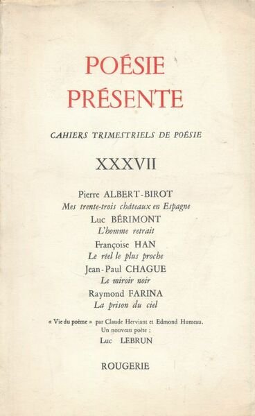 Poésie Présente. XXXVII. Décembre 1980