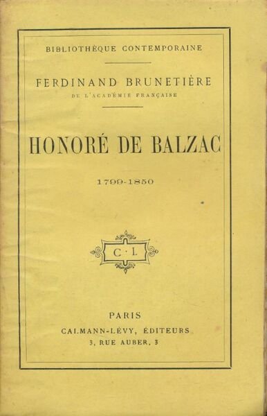 Honoré de Balzac 1799 - 1850