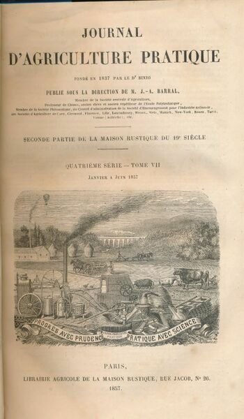 Journal d'Agriculture pratique. 1857 à 1866. 20 volumes reliés