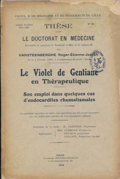 Le violet de gentiane en thérapeutique. Son emploi dans quelques …