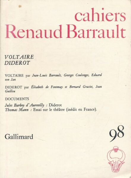 Cahiers Renaud Barrault. Voltaire Diderot. 98
