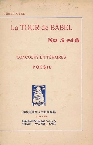 La tour de Babel n° 5 et 6 . Poète …
