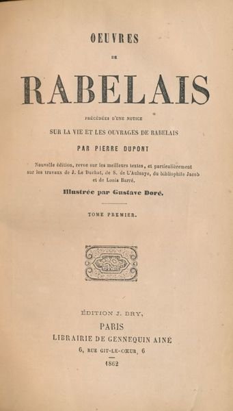 Oeuvres de Rabelais, précédées d'une notice sur la vie et …