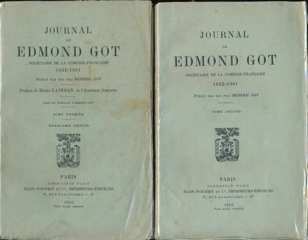JJournal de Edmond Got, sociétaire de la Comédie Française 1822 …