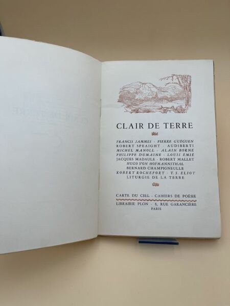 Clair de terre. 3ème cahier de la collection carte du …