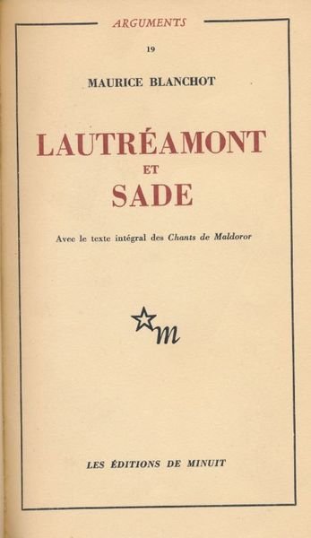 Lautréamont et Sade